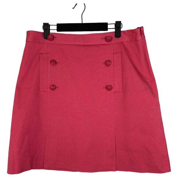 Brooks Brothers Button Military Skirt Pink Knee Length Size 14 - Picture 4 of 7